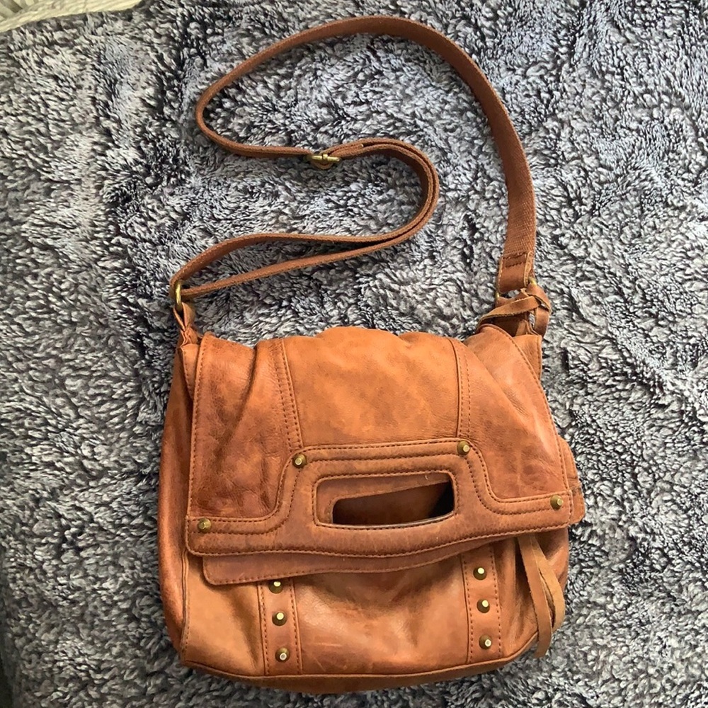 Brown studded leather Lucky’s Brand purse.